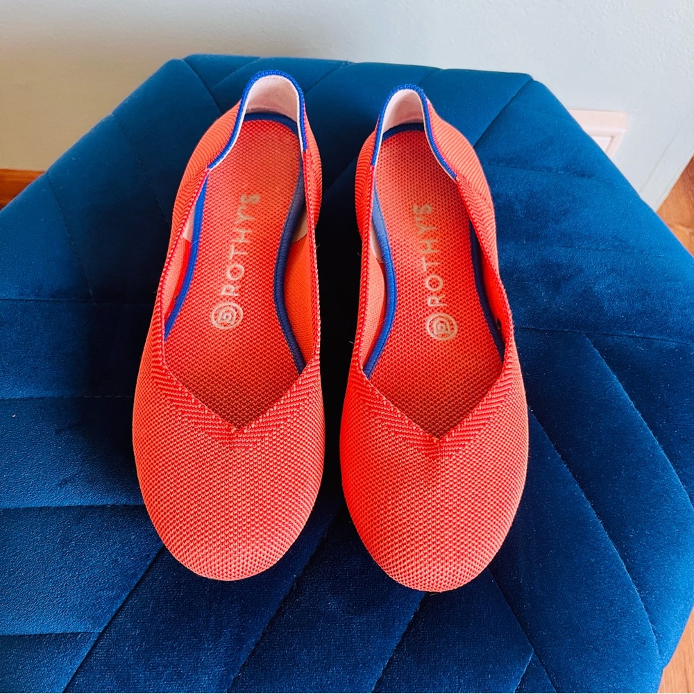 Rothy Persimmon Ballet flat with Marina Stripe